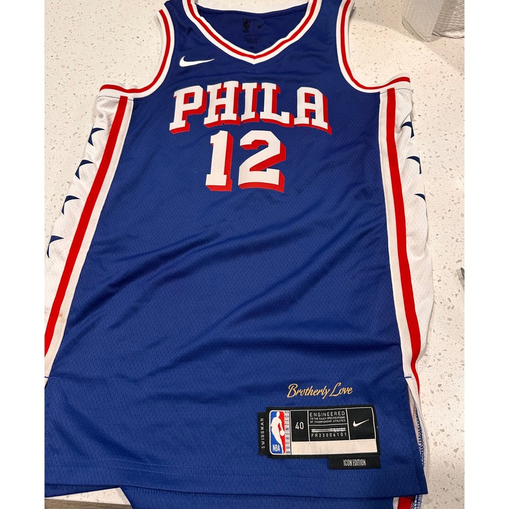 Nike NBA Philadelphia 76ers 12 Jersey Blue Icon Edition DX8820-402 Mens 40 S